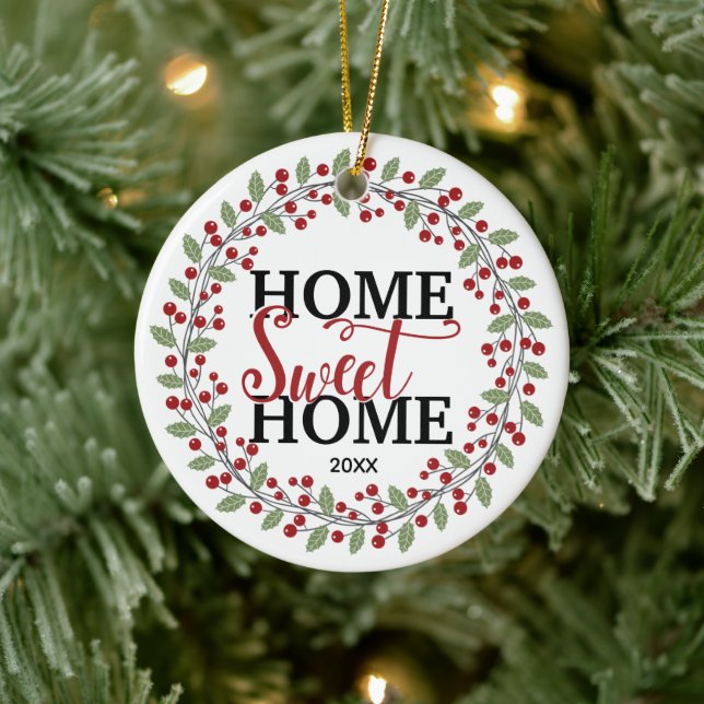 Home Sweet Home Photo Christmas Ceramic Tree Decoration (Tree)