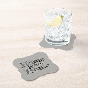 HOME SWEET HOME phrase Paper Coaster