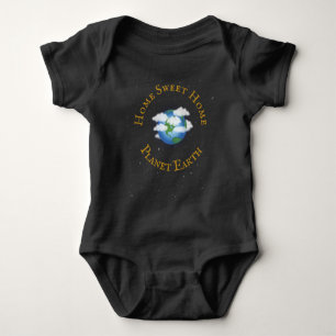 "Home Sweet Home Planet Earth" In Twinkling Stars Baby Bodysuit