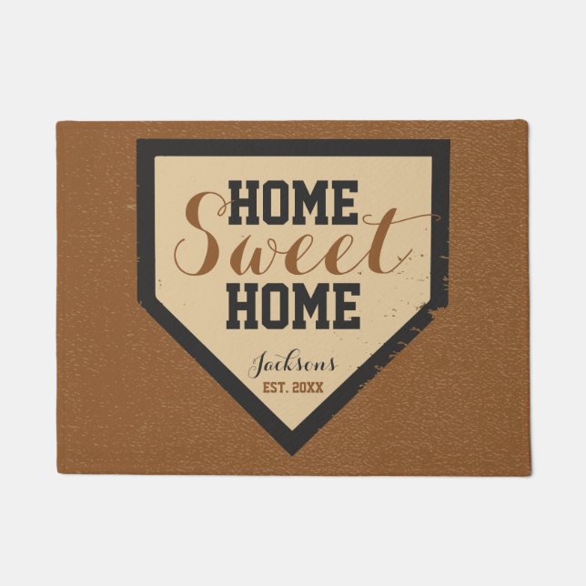 Home Sweet Home Plate Family Name Doormat (Front)