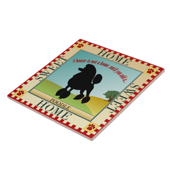 Home Sweet Home Poodle Tile (Side)