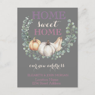 Home Sweet Home,Pumpkins  New Address Announcement Postcard