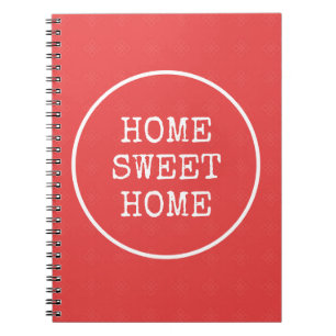 Home sweet home quote minimal coral notebook