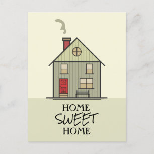 Home Sweet Home Quote Typography Cute House Postcard