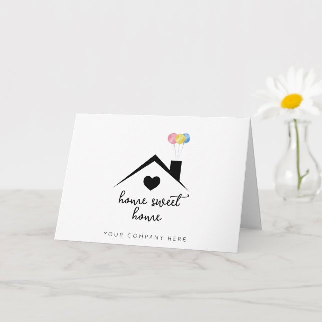 Home Sweet Home Real Estate Congrats  Card (Small Plant)