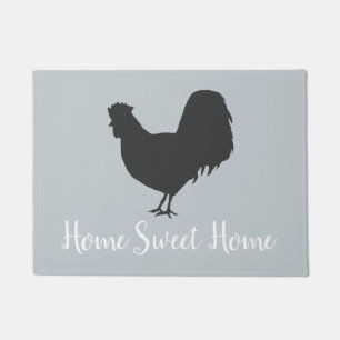 Home Sweet Home Rooster Grey Floor Mat
