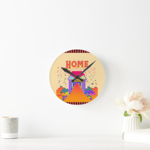 Home Sweet Home Round Clock