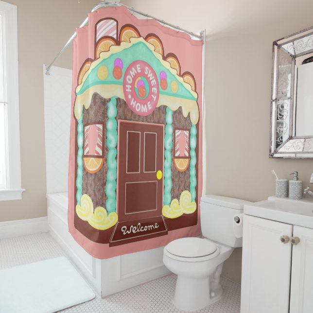 Home Sweet Home shower curtain / playhouse phasod (In Situ)