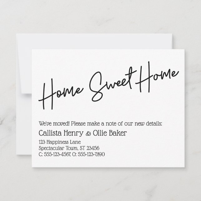 Home Sweet Home Simple Moving Announcement (Front)
