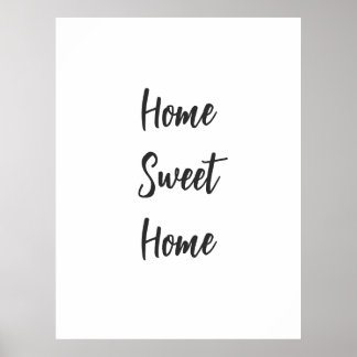 Home sweet home simple white wall minimalist poster
