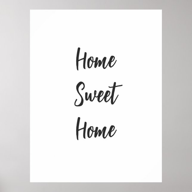 Home sweet home simple white wall minimalist poster (Front)