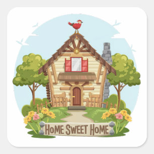Home Sweet Home Square Sticker