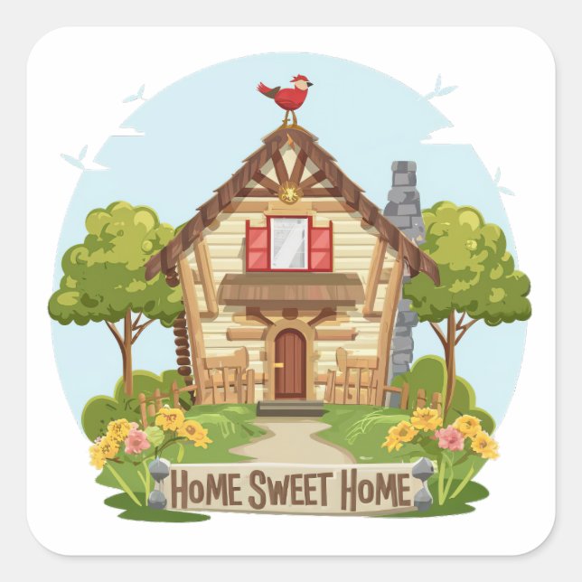 Home Sweet Home Square Sticker (Front)