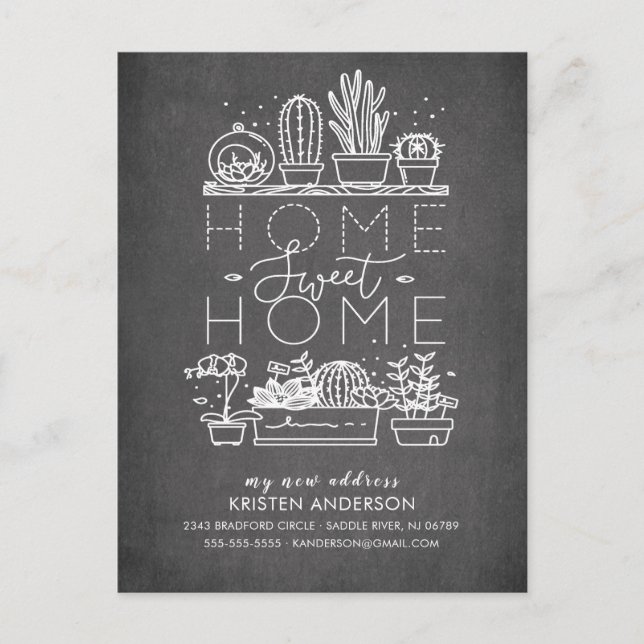 Home Sweet Home Succulent Moving Announcement (Front)