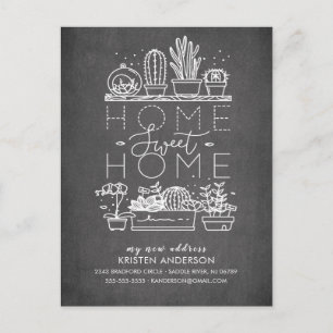 Home Sweet Home Succulent Moving Announcement Postcard