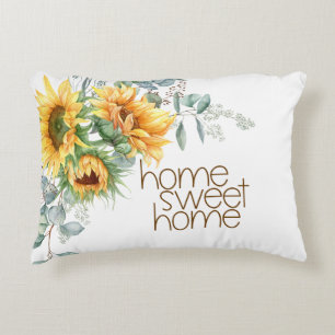 Home Sweet Home Sunflower Eucalyptus Decorative Cushion