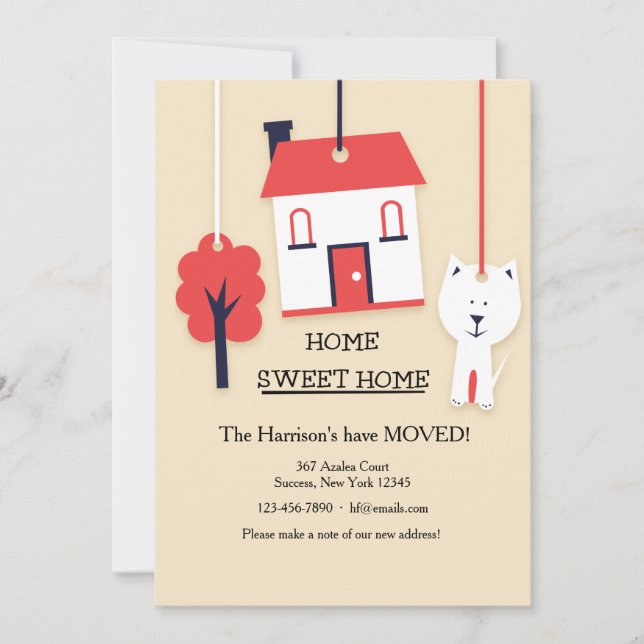 Home Sweet Home (Tan) Moving Announcement (Front)