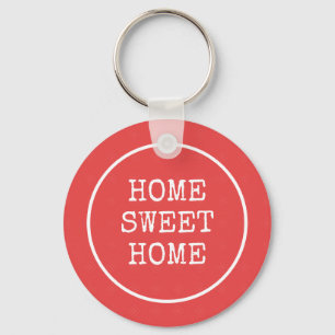 Home sweet home text minimal  key ring