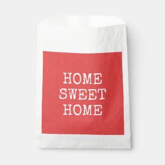 Home sweet home text orange minimal design favour bags