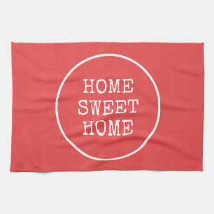 Home sweet home text sweet pink tea towel