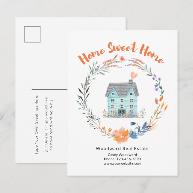 Home Sweet Home Thank You Buyers Homeowner Chic Postcard (Front/Back)