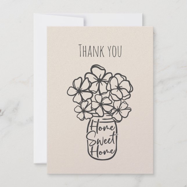 Home Sweet Home Thank You Flat Card (Front)