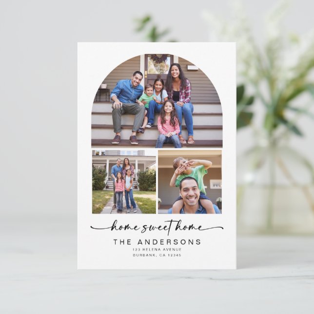 Home Sweet Home | Three Photos Arch Moving Announcement (Standing Front)