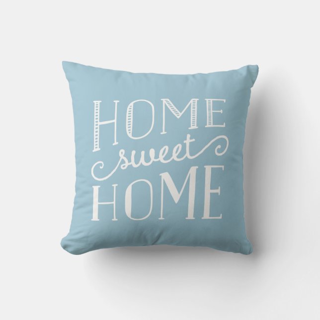 Home Sweet Home Typographic Stripe Accent Pillow (Front)