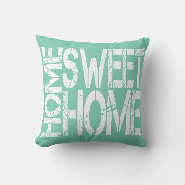 Home Sweet Home Typography Throw Pillow (Front)