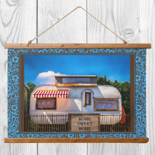 Home Sweet Home Vintage Camper Trailer Wall Decor Hanging Tapestry
