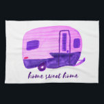 HOME SWEET HOME Vintage Trailer Camper RV Tea Towel<br><div class="desc">Decorate your RV kitchen with this cool towel. Makes a great housewarming,  bon voyage or anniversary gift! 
You can customise it and add text too.
Check my shop for lots more colours and patterns plus matching kitchen stuff!</div>