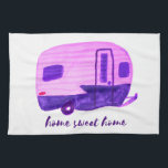 HOME SWEET HOME Vintage Trailer Camper RV Tea Towel<br><div class="desc">Decorate your RV kitchen with this cool towel. Makes a great housewarming,  bon voyage or anniversary gift! 
You can customise it and add text too.
Check my shop for lots more colours and patterns plus matching kitchen stuff!</div>
