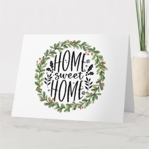 Home Sweet Home Watercolor Wreath Card