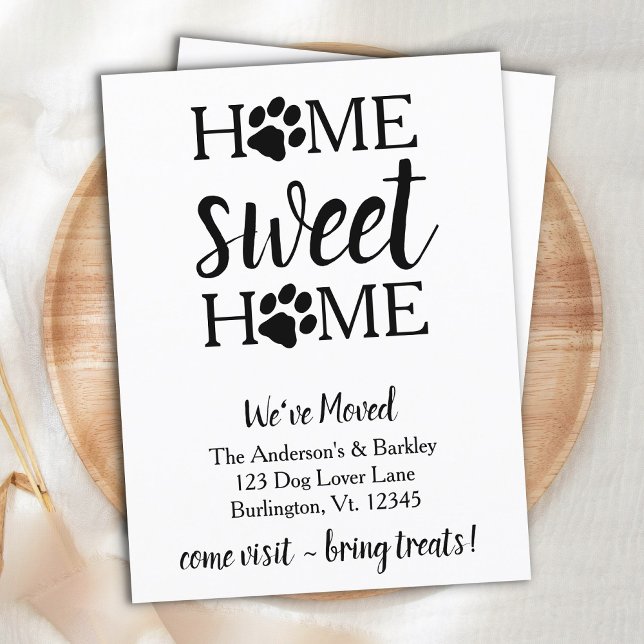 Home Sweet Home We've Moved Dog Pet Moving Announcement Postcard (Creator Uploaded)