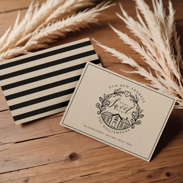 Home Sweet Home We've Moved Home Wreath Crest Announcement (Home Sweet Home We've Moved Home Wreath Crest Announcement)