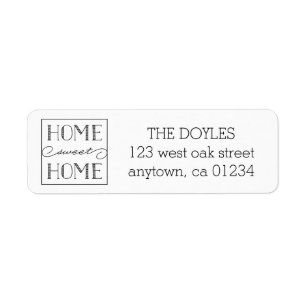 Home Sweet Home White   Return Address Labels