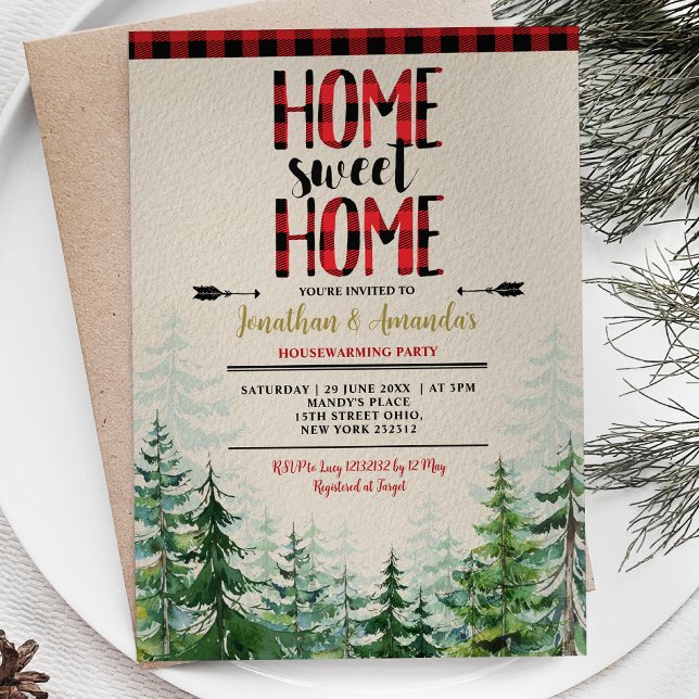 Home sweet home Winter Lumberjack House Warming Invitation (Creator Uploaded)