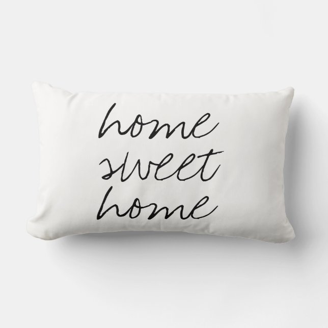 Home sweet home with quotes sayings quote modern lumbar cushion (Front)