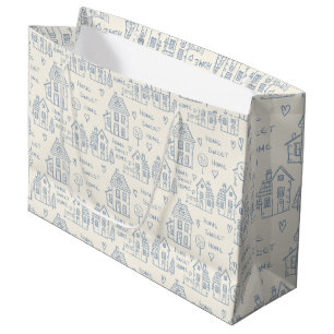 Home sweet home wrapping paper large gift bag