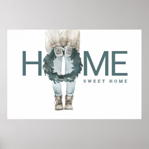 Home Sweet Home Wreath Poster