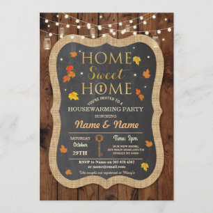 Home Sweet Housewarming Fall Jars Leaves Invite