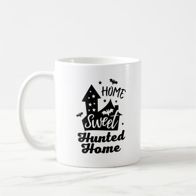 Home Sweet Hunted Home Halloween Coffee Mug (Left)