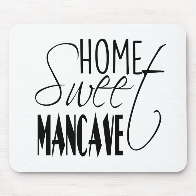 Home Sweet Man-cave - black Mouse Mat (Front)