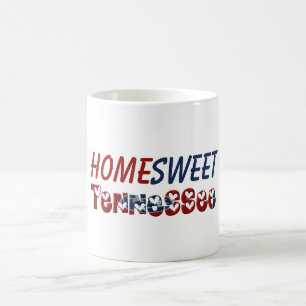 Home Sweet Tennessee State Flag Typography Hearts Coffee Mug