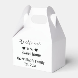 Home sweet welcome add family name year d favour box