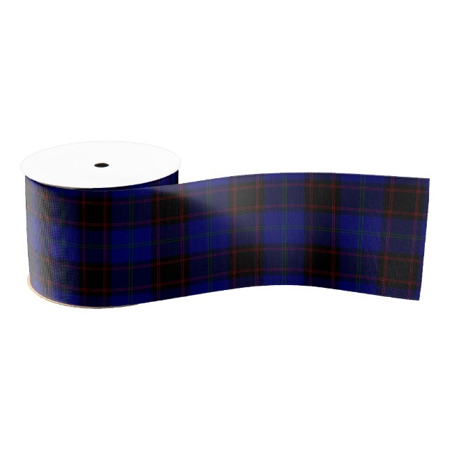 Home tartan blue black plaid grosgrain ribbon (Spool)