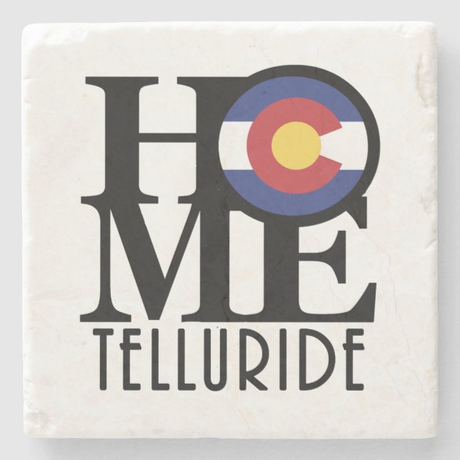 HOME Telluride Colorado Stone Coaster (Front)
