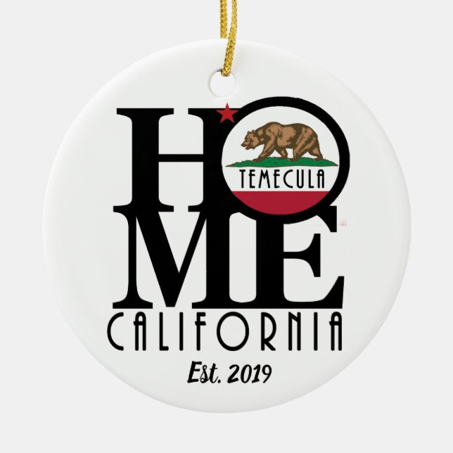 HOME Temecula (Custom year) Ceramic Tree Decoration (Front)