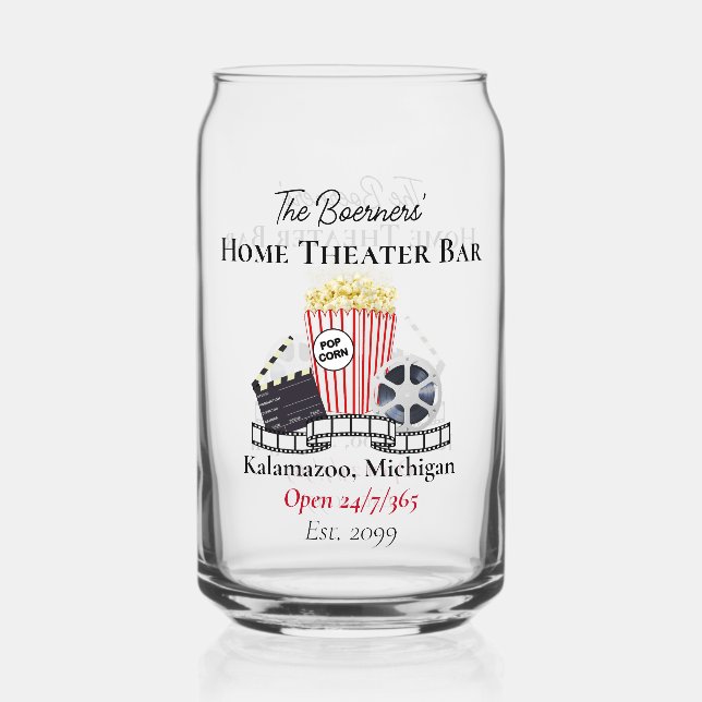 Home Theatre Bar Can Shaped Glasses Drinkware (Front)