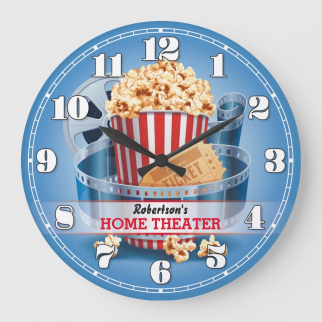 Home Theatre Cinema Personalizable Wall Clock (Front)